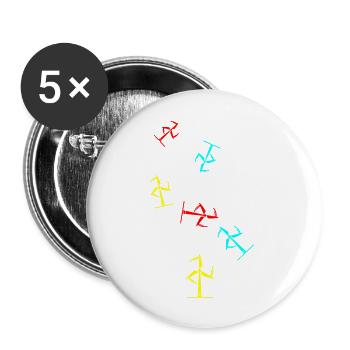 Silhouette d’éolienne - Lot de 5 grands badges (56 mm) - blanc - Devant