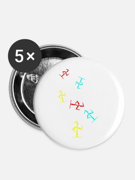 Windrad Silhouette - Buttons groß 56 mm (5er Pack) - Weiß
