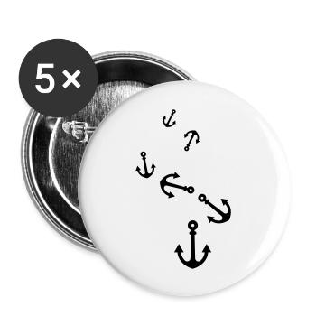 Anker form - Buttons groß 56 mm (5er Pack) - Weiß - Vorne