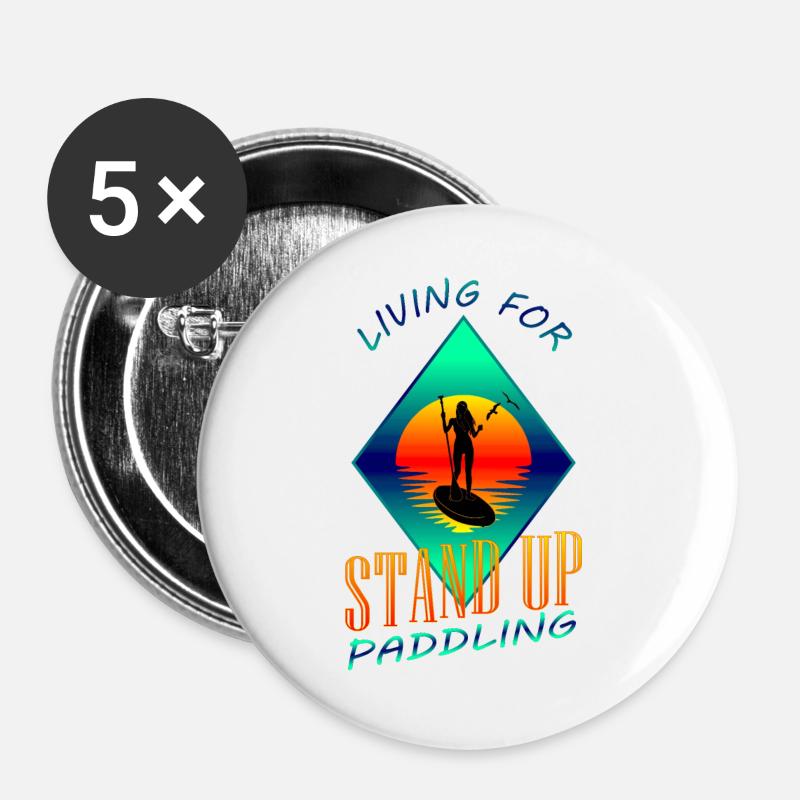 Stand Up Paddling - Buttons large 2.2''/56 mm (5-pack) - white