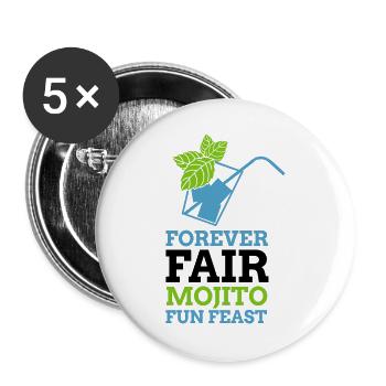 Festin du Mojito pour Toujours - Lot de 5 grands badges (56 mm) - blanc - Devant