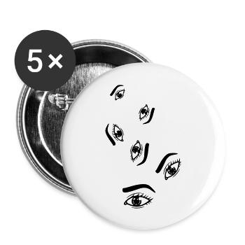 Augen symbol - Buttons groß 56 mm (5er Pack) - Weiß - Vorne