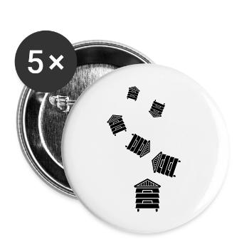 Honey Beekeeper - Buttons large 2.2''/56 mm (5-pack) - white - Front