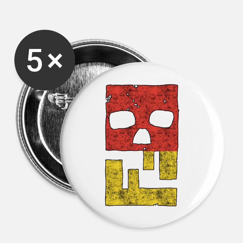Hacking hackers hacker malware logo emblem - Buttons large 2.2''/56 mm (5-pack) - white