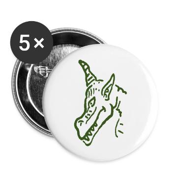 Monster - Buttons groß 56 mm (5er Pack) - Weiß - Vorne