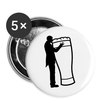 Wedding Groom Embrasse la bière - Lot de 5 grands badges (56 mm) - blanc - Devant