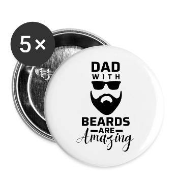 Papa avec des barbes sont incroyables. - Lot de 5 grands badges (56 mm) - blanc - Devant