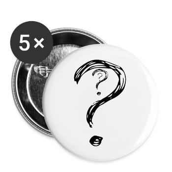 question mark gift t-shirt man woman - Buttons large 2.2''/56 mm (5-pack) - white - Front