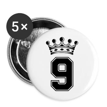 9 krone - Buttons groß 56 mm (5er Pack) - Weiß - Vorne