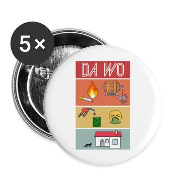 Da Wo - Buttons groß 56 mm (5er Pack) - Weiß - Vorne