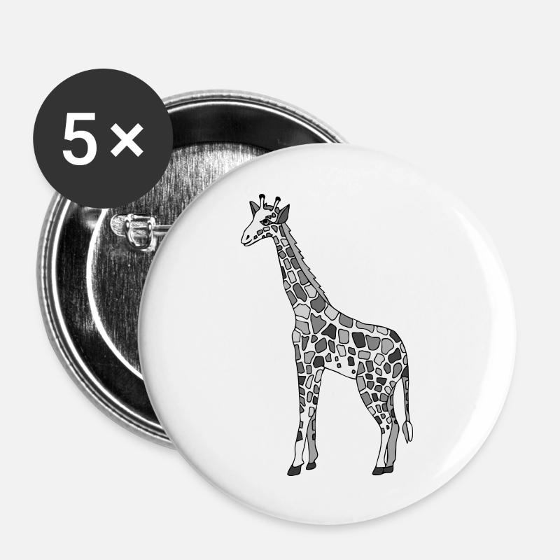 Giraffe - Buttons large 2.2''/56 mm (5-pack) - white