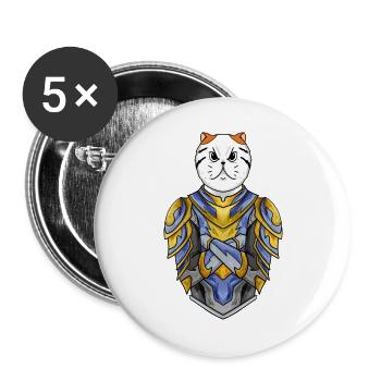 Knight Cat Cat Breed Exotic Shorthair Cat - Buttons large 2.2''/56 mm (5-pack) - white - Front
