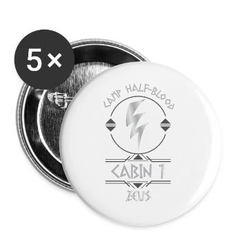 Cabin #1 in Camp Half Blood, Child of Zeus - Buttons large 2.2''/56 mm (5-pack) - white - Front