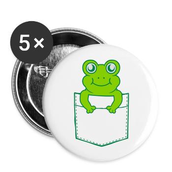 Sur le pouce Shirt Bag Frog Comic - Lot de 5 grands badges (56 mm) - blanc - Devant
