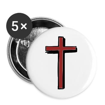 Christian Cross Trust in God Vector Jesus - Buttons large 2.2''/56 mm (5-pack) - white - Front