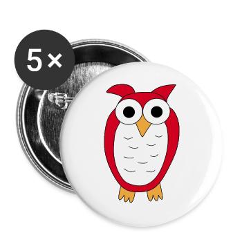 Owl Red Owl - Buttons large 2.2''/56 mm (5-pack) - white - Front