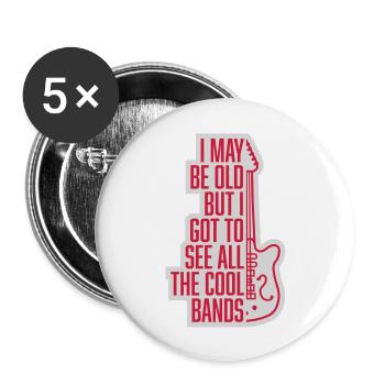 I may be old - Buttons large 2.2''/56 mm (5-pack) - white - Front