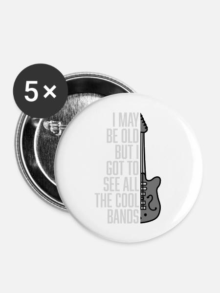 I may be old - Buttons groß 56 mm (5er Pack) - Weiß