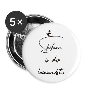 Skifoan is des Leiwandste - Buttons groß 56 mm (5er Pack) - Weiß - Vorne