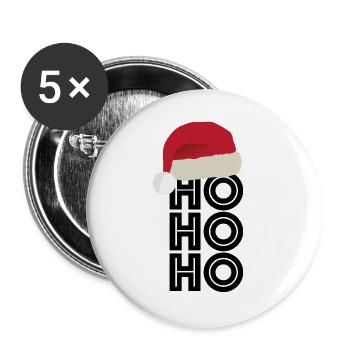 Ho ho ho | Christmas, Santa Claus, Gift - Buttons large 2.2''/56 mm (5-pack) - white - Front