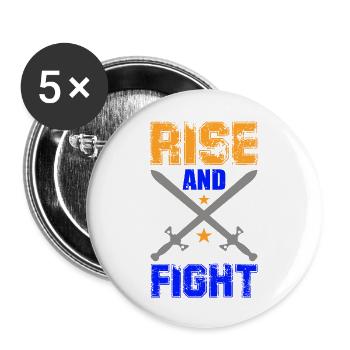 Rise and Fight Sword Star Battle Rise - Buttons large 2.2''/56 mm (5-pack) - white - Front