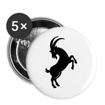 Figure d’ombre de chèvre - Lot de 5 grands badges (56 mm) - blanc - Devant