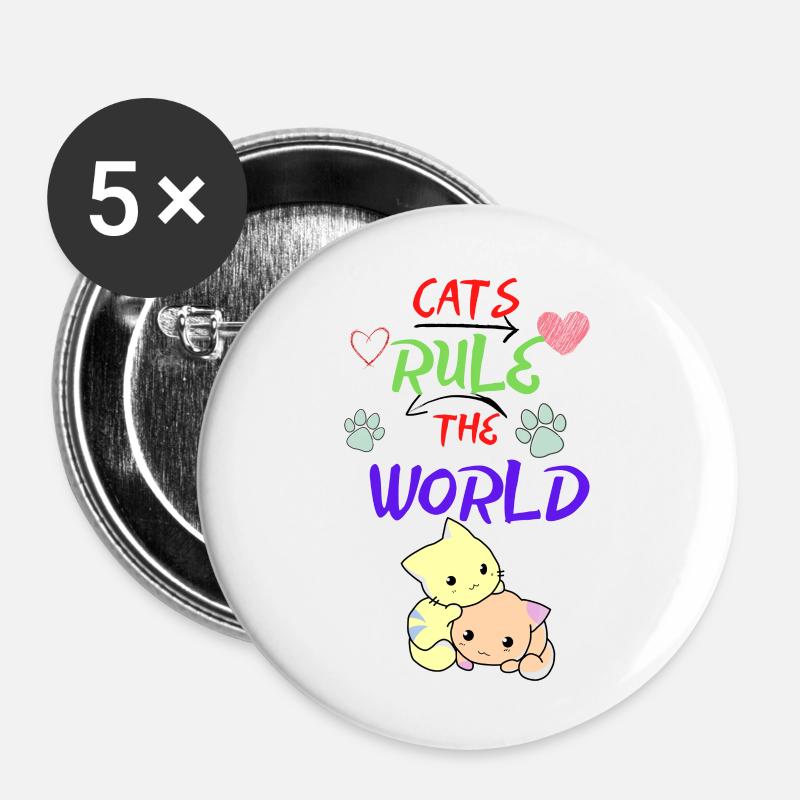 pretty darling cats - Buttons large 2.2''/56 mm (5-pack) - white
