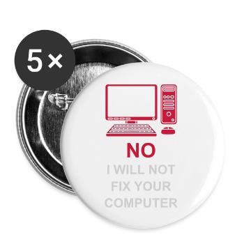 Ne pas réparer votre ordinateur - Lot de 5 grands badges (56 mm) - blanc - Devant