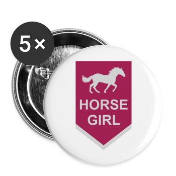 horse girl quote saying - Buttons large 2.2''/56 mm (5-pack) - white - Front