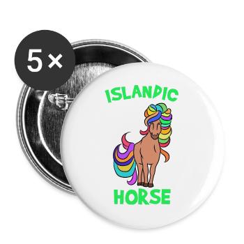 Cheval Amour Poney Chevaux islandais Poney islandais Dicton - Lot de 5 grands badges (56 mm) - blanc - Devant