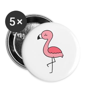 Flamingo - Buttons large 2.2''/56 mm (5-pack) - white - Front