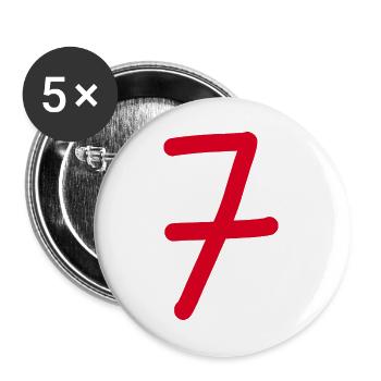 7 Number seven number red Birthday - Buttons large 2.2''/56 mm (5-pack) - white - Front