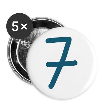 7 Number seven number birthday - Buttons large 2.2''/56 mm (5-pack) - white - Front