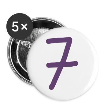 7 Number Seven Number Violet Birthday - Buttons large 2.2''/56 mm (5-pack) - white - Front