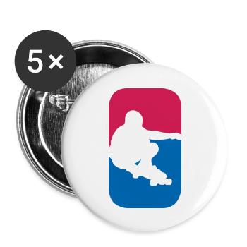 Downhill Skateboarding Skater lustige Geschenk - Buttons groß 56 mm (5er Pack) - Weiß - Vorne
