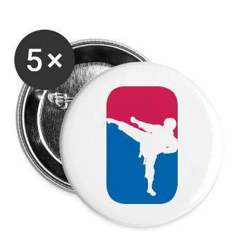Kampfsport Kämpfer Karate Judo lustige Geschenk - Buttons groß 56 mm (5er Pack) - Weiß - Vorne
