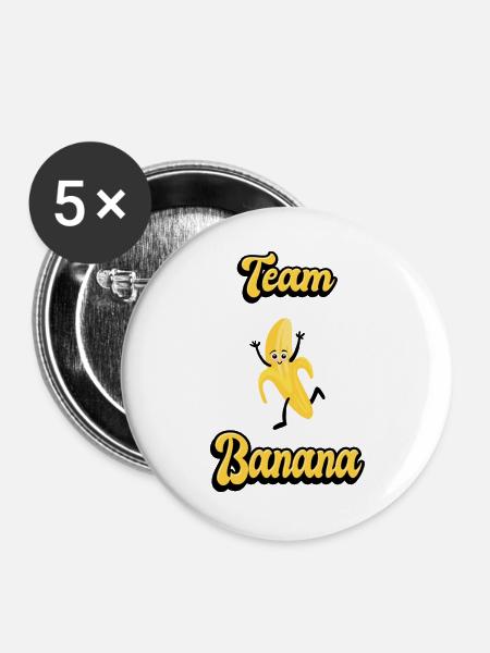 Team Banane - Buttons groß 56 mm (5er Pack) - Weiß