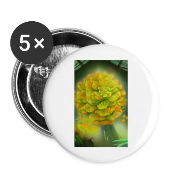 Fleur extraterrestre fantastique en fleurs sur une planète étrange - Lot de 5 grands badges (56 mm) - blanc - Devant
