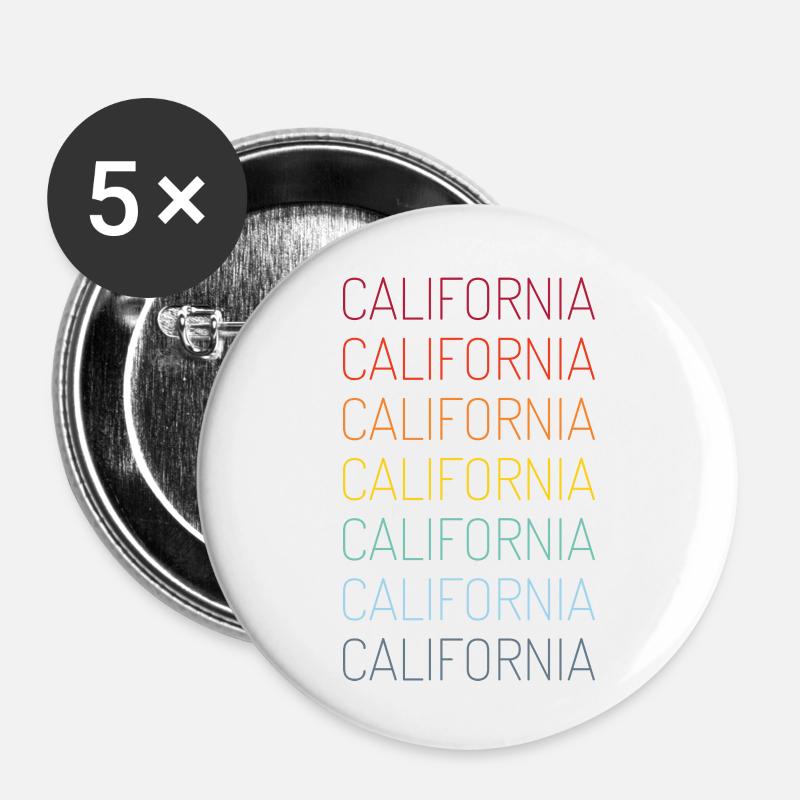 California - Buttons large 2.2''/56 mm (5-pack) - white