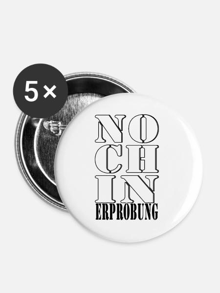 noch in Erprobung Probe Test Versuch - Buttons groß 56 mm (5er Pack) - Weiß