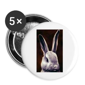 Cool Comic Portrait of a rabbit - Buttons large 2.2''/56 mm (5-pack) - white - Front