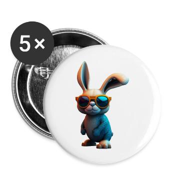 Rabbit - Buttons groß 56 mm (5er Pack) - Weiß - Vorne