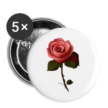 Rose - Lot de 5 grands badges (56 mm) - blanc - Devant