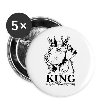Golden Retriever King of everything Dog Wilsigns - Buttons large 2.2''/56 mm (5-pack) - white - Front