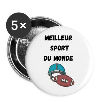 Best sport - Lot de 5 grands badges (56 mm) - blanc - Devant
