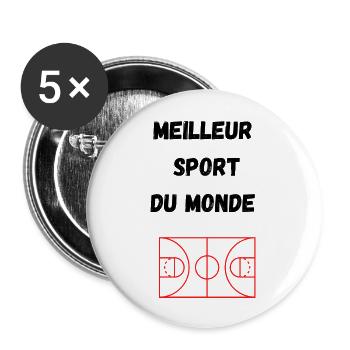 Best sport - Lot de 5 grands badges (56 mm) - blanc - Devant