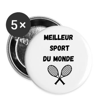 Best sport - Lot de 5 grands badges (56 mm) - blanc - Devant