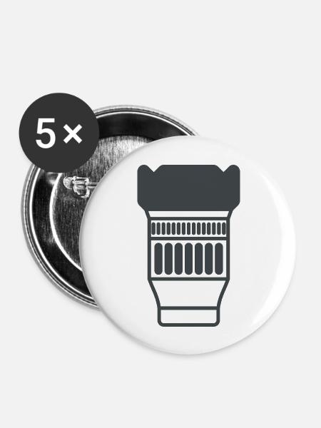 Kameraobjektiv - Buttons groß 56 mm (5er Pack) - Weiß
