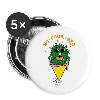 Kaktuseis - Pflanzen - Buttons groß 56 mm (5er Pack) - Weiß - Vorne