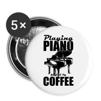 Piano Music Instrument - Buttons large 2.2''/56 mm (5-pack) - white - Front